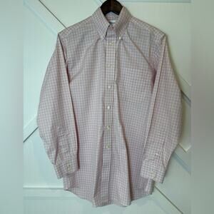 Paul Fredrick Non Iron Easy Care 100% Cotton Pinpoint Button Up Shirt Size 14.5